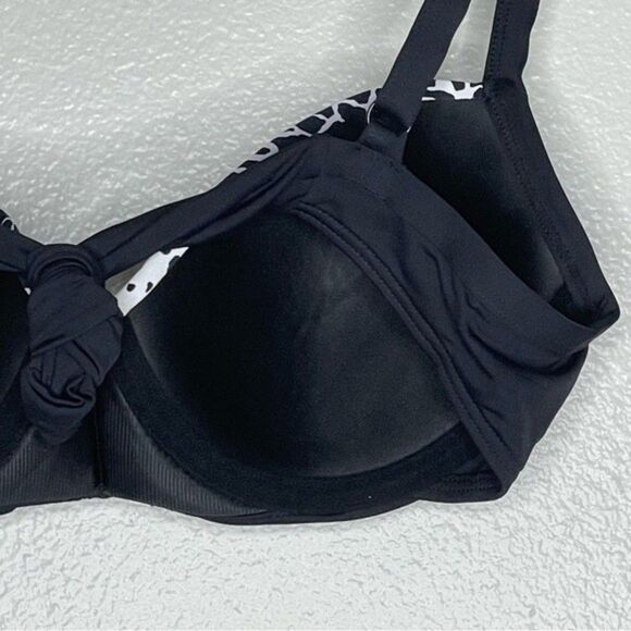 Coco Reef Black Diva Power Underwire Bikini Top Size 32/34C New With Tags - Picture 10 of 16